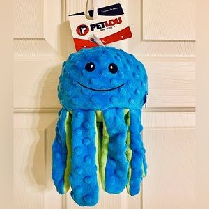 Petlou 10" Octopus Dotty Friend Blue Dog Toy Plush w/ Squeaker NWT